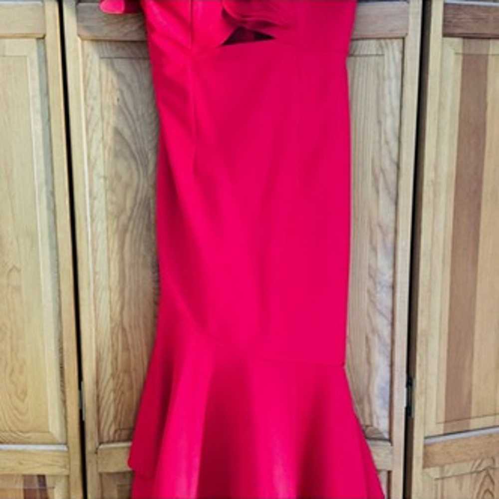 Red Off The Shoulder Cutout Ruffle Dress SIZE 8 J… - image 4