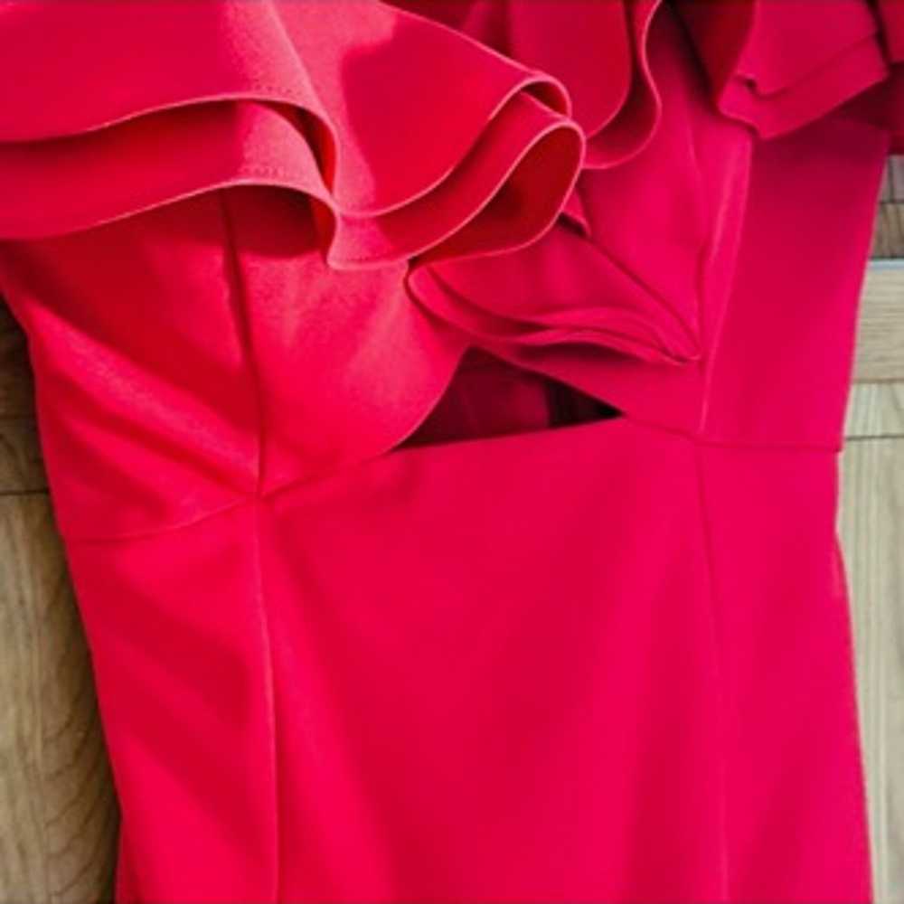 Red Off The Shoulder Cutout Ruffle Dress SIZE 8 J… - image 5