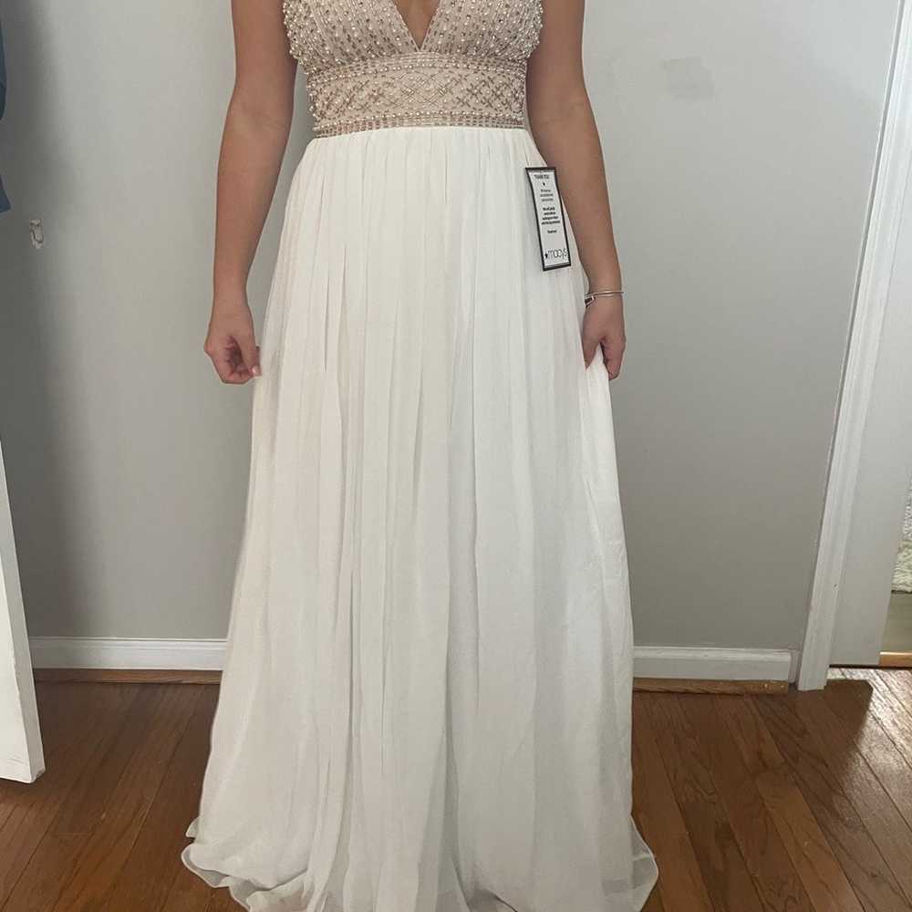 Say yes to the Prom Ivory Beaded Chiffon Prom Dre… - image 1