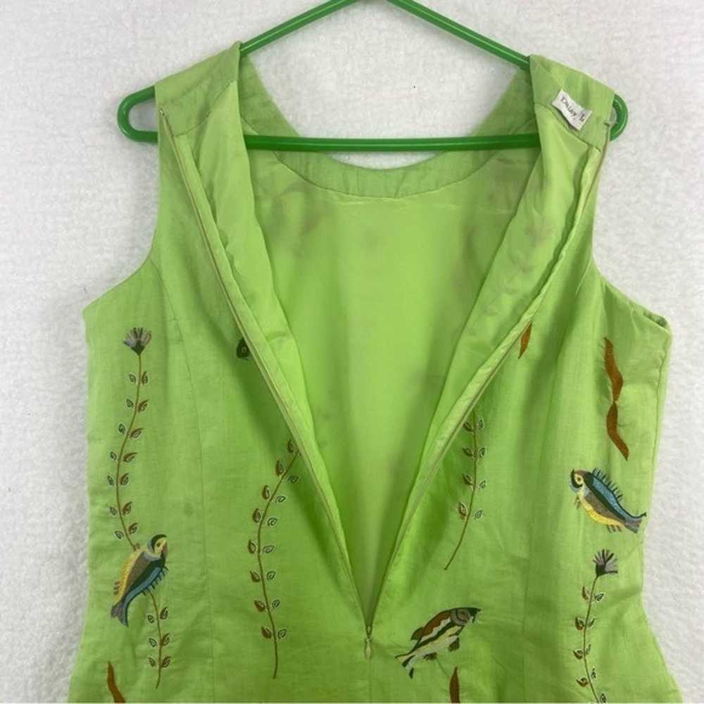 Daisy L vintage lime green fish ocean beach dress… - image 2