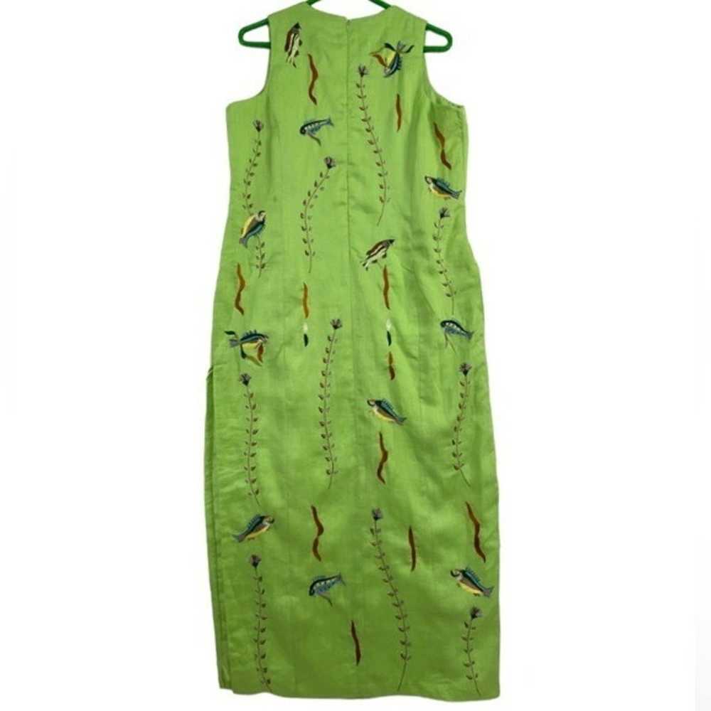 Daisy L vintage lime green fish ocean beach dress… - image 6