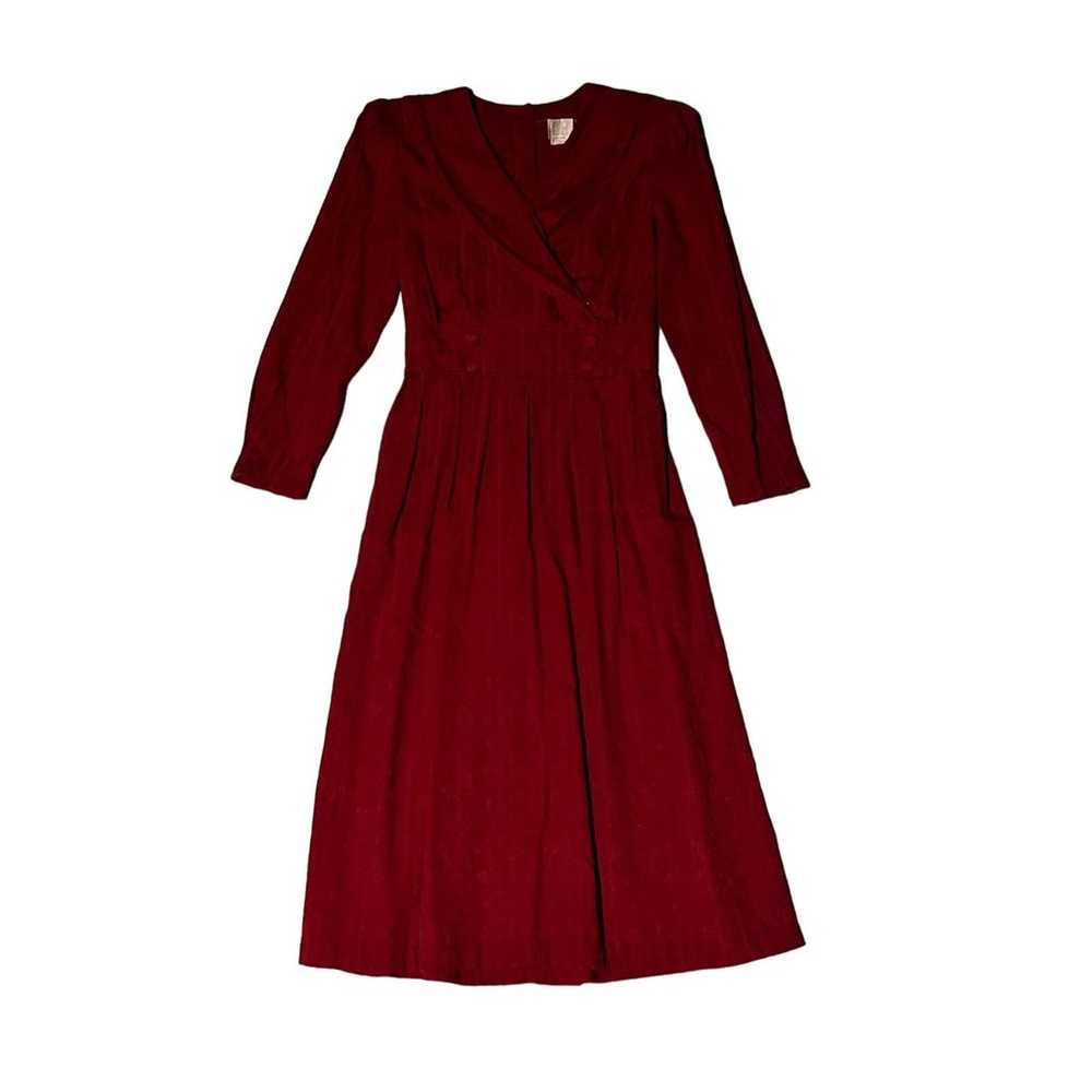 90s red collared dress holiday - image 1