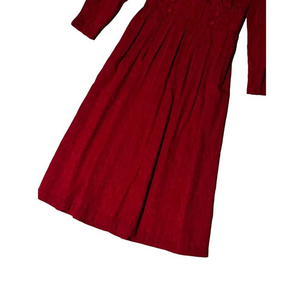 90s red collared dress holiday - image 2