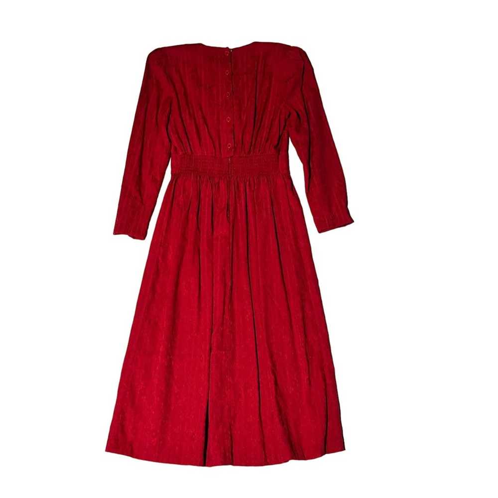 90s red collared dress holiday - image 7