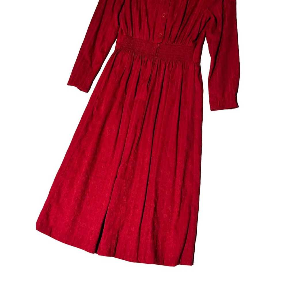 90s red collared dress holiday - image 8