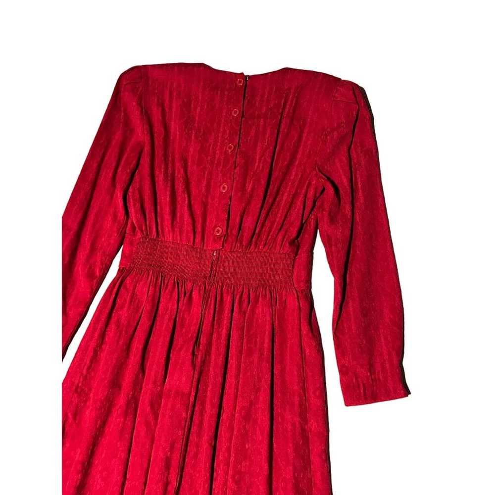 90s red collared dress holiday - image 9