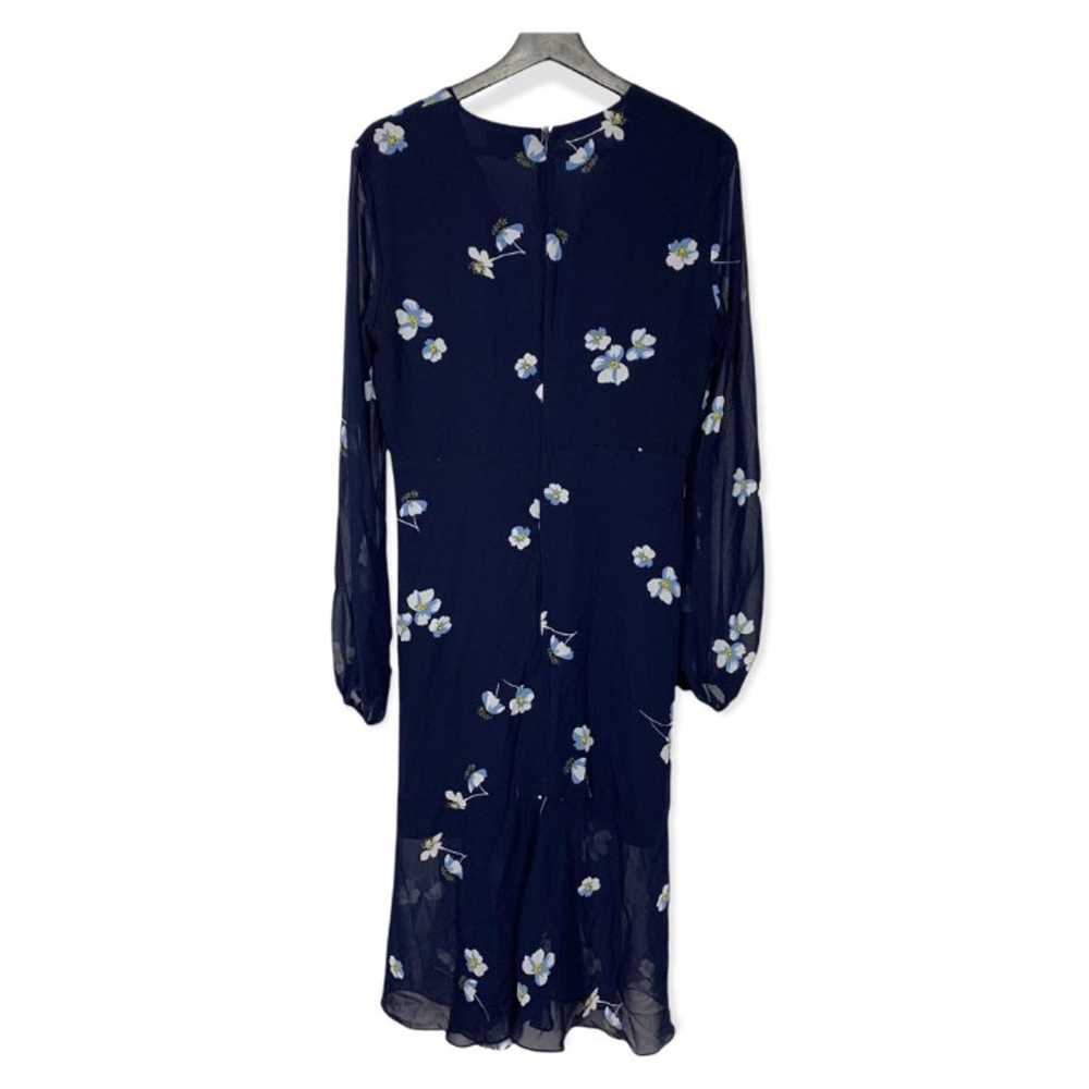 Bardot Blue Long Sleeve Floral Print Surplice Mid… - image 4
