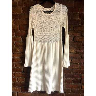 Anthropologie Ivory Crochet Midi Dress