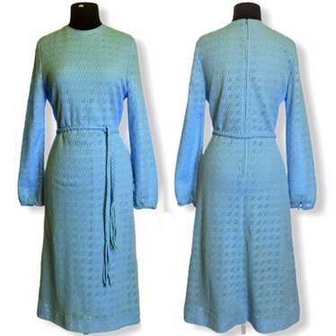 60s 70s vtg Knit Dress - image 1