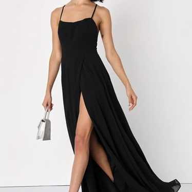 Dreamy Romance Black Backless Maxi Dress