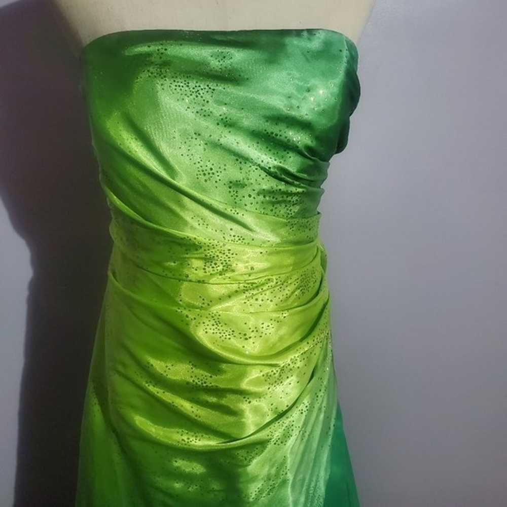 Jump apparel green ombre maxi formal dress size 1… - image 2