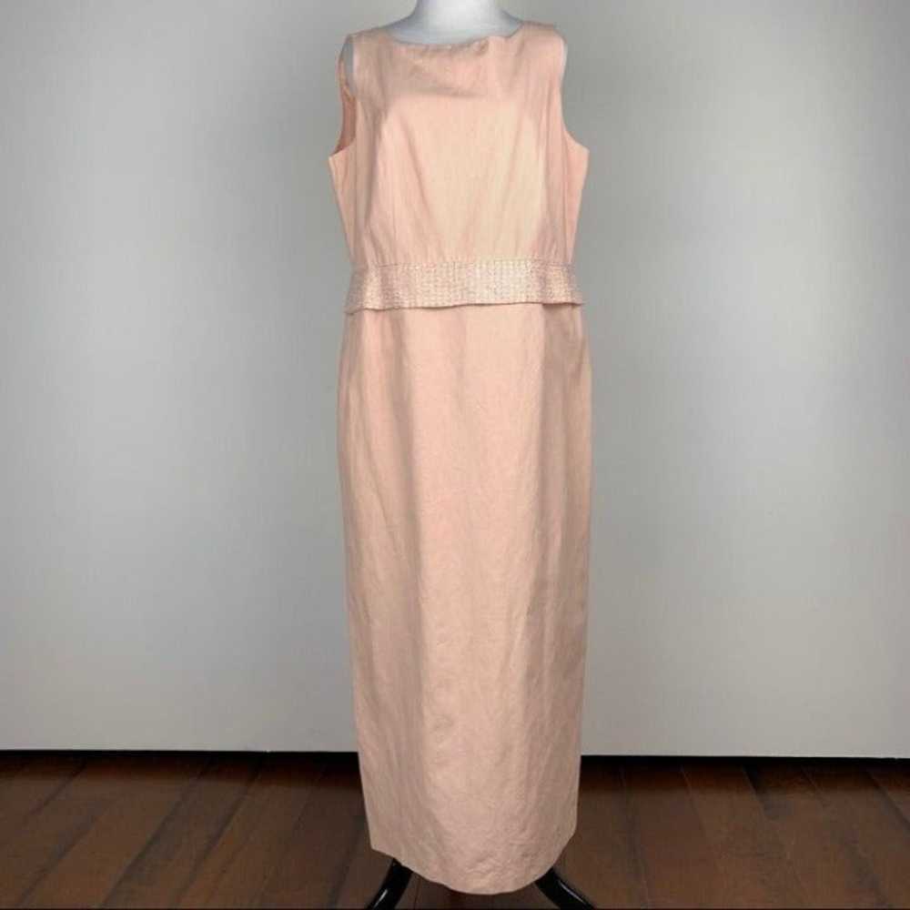 Parisian dress size 12 55% silk 45% linen beaded - image 2