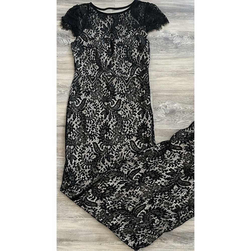 Windsor Long Black Lace Formal Dress - image 1