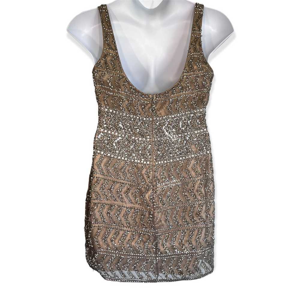 Scala Gold Sequin Sleeveless Silk Mini Dress Form… - image 2