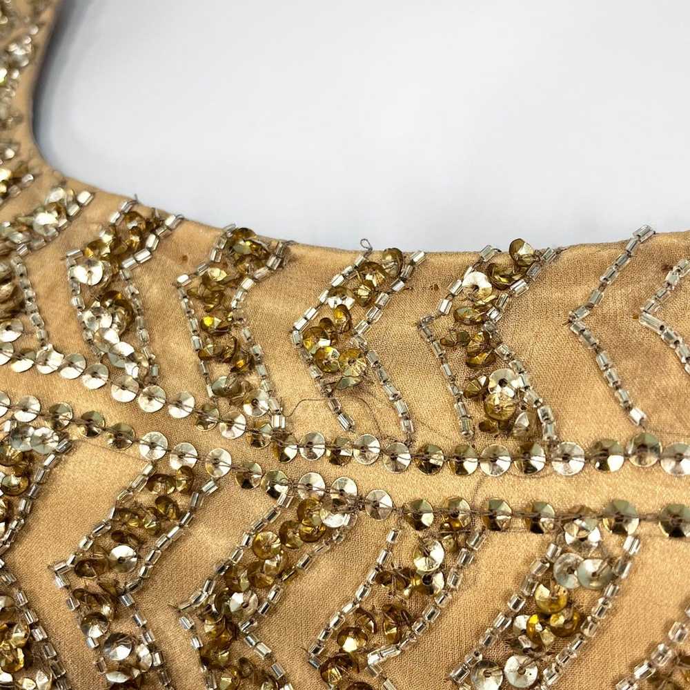 Scala Gold Sequin Sleeveless Silk Mini Dress Form… - image 6