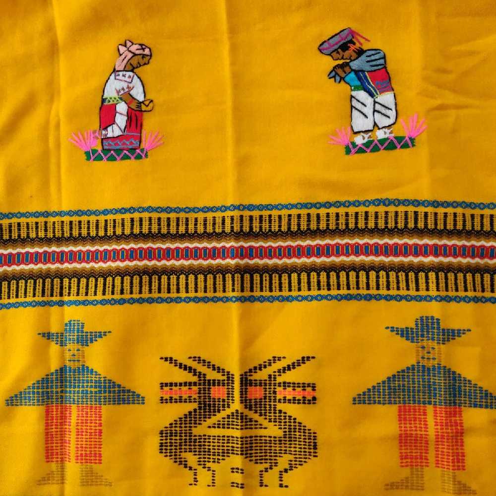Handmade Embroidered Mexican Dress - image 3