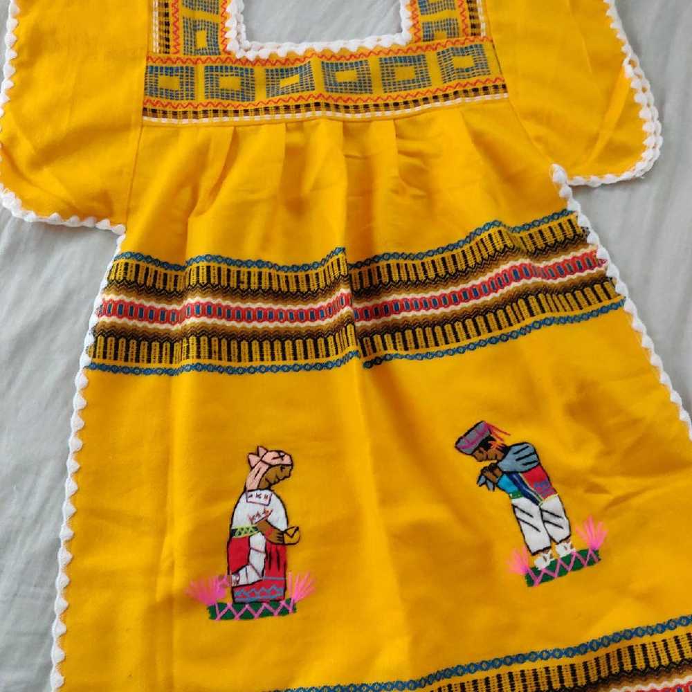Handmade Embroidered Mexican Dress - image 6