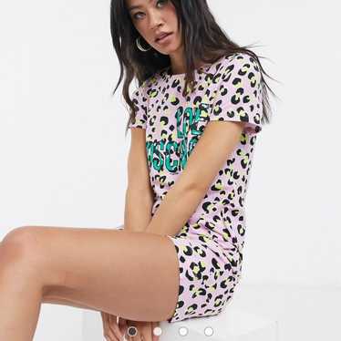 Love moschino women’s pink cheetah print dress - image 1