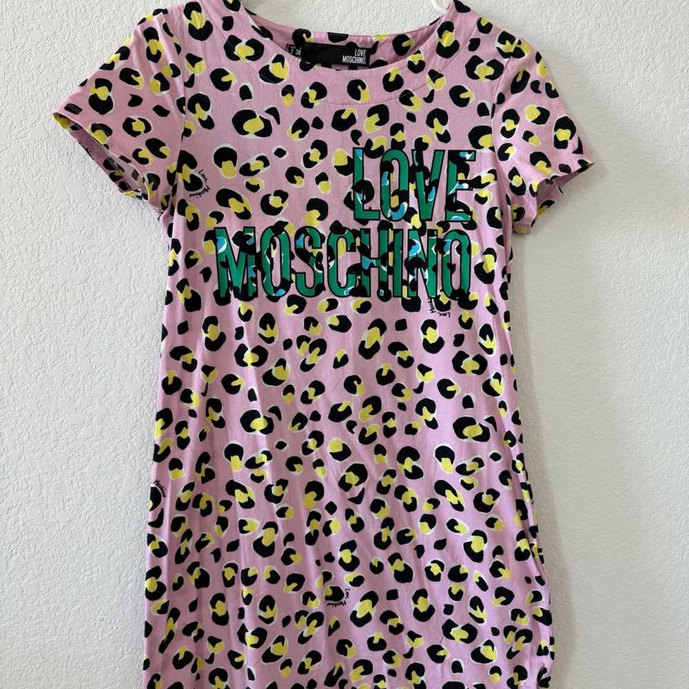 Love moschino women’s pink cheetah print dress - image 5