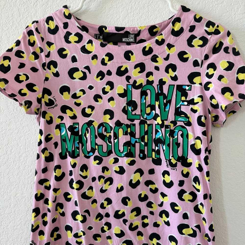 Love moschino women’s pink cheetah print dress - image 6