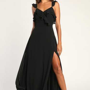 Adoring Glances Black Ruffled Maxi Dress - image 1