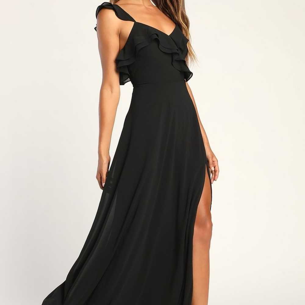 Adoring Glances Black Ruffled Maxi Dress - image 3