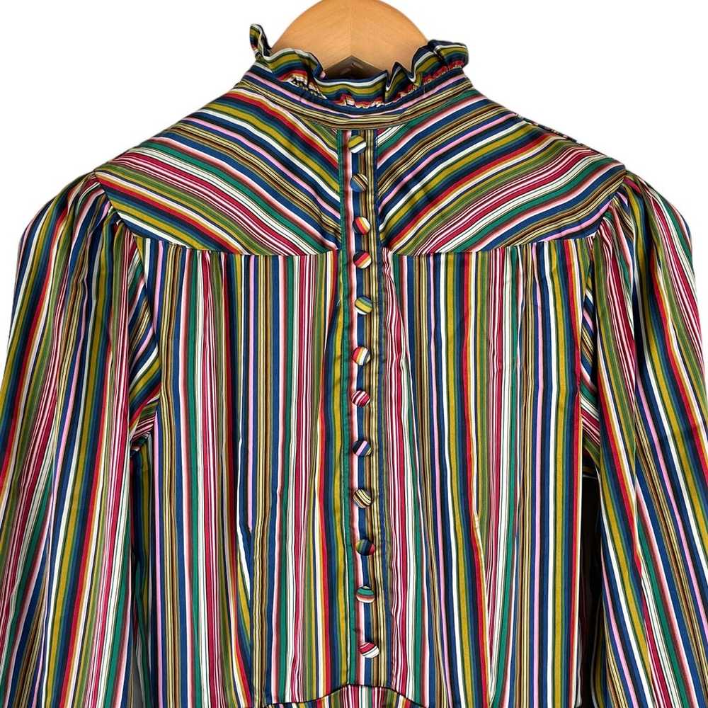 Unique Vintage Rainbow Multicolored Striped Satin… - image 2