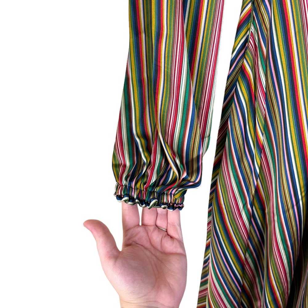 Unique Vintage Rainbow Multicolored Striped Satin… - image 4