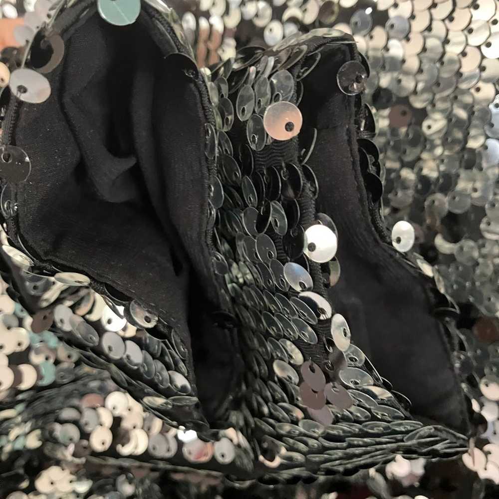 RACHEL ZOE sequin dress Micah black silver stretch - image 6