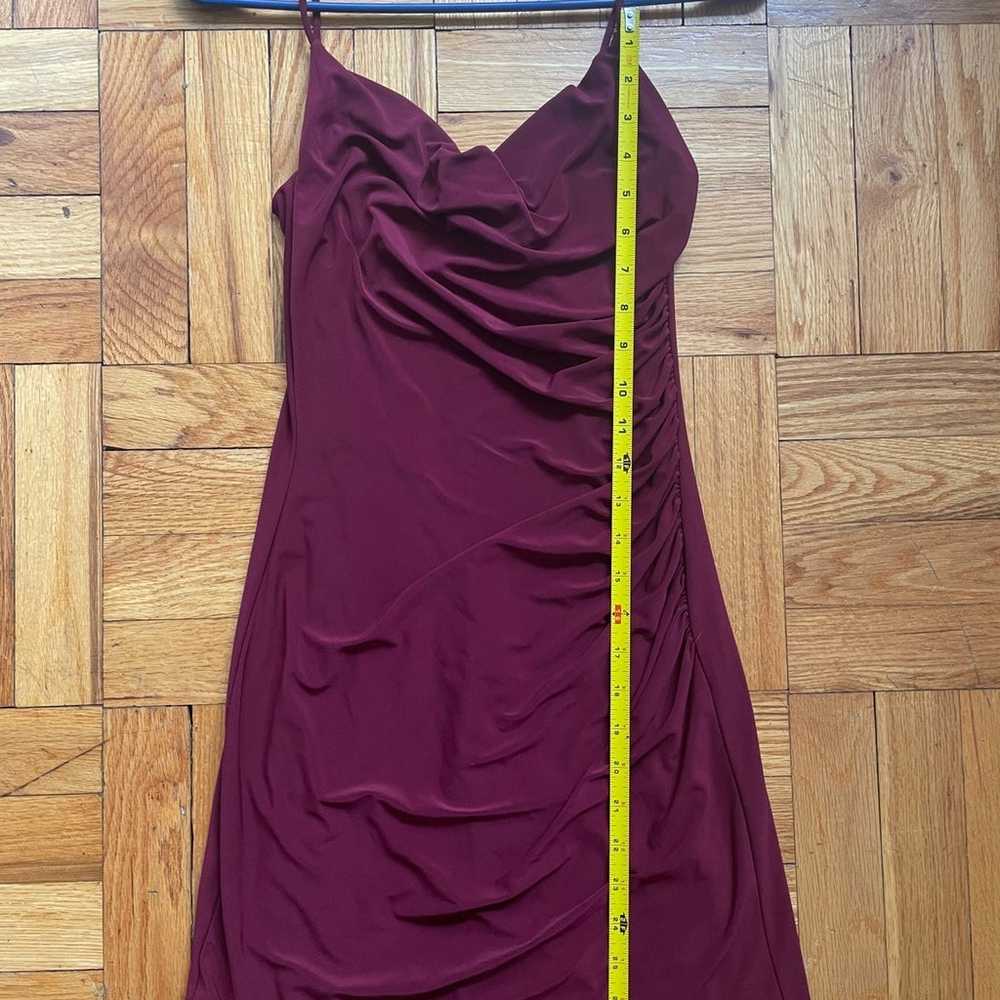 NWOT Designer Maroon Bodycon Dress Sz 2 - image 7