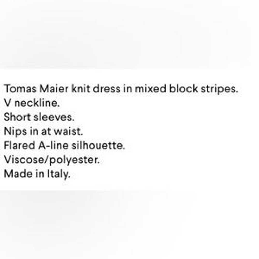 Tomas Maier Deep V Block Stripe A-Line Dress - Si… - image 11