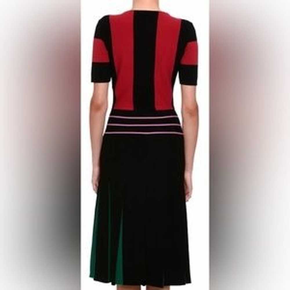 Tomas Maier Deep V Block Stripe A-Line Dress - Si… - image 3