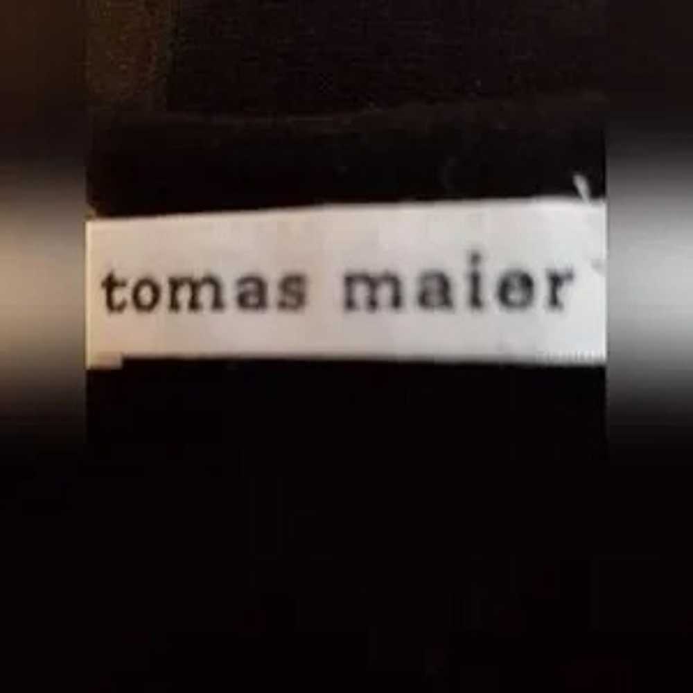 Tomas Maier Deep V Block Stripe A-Line Dress - Si… - image 8