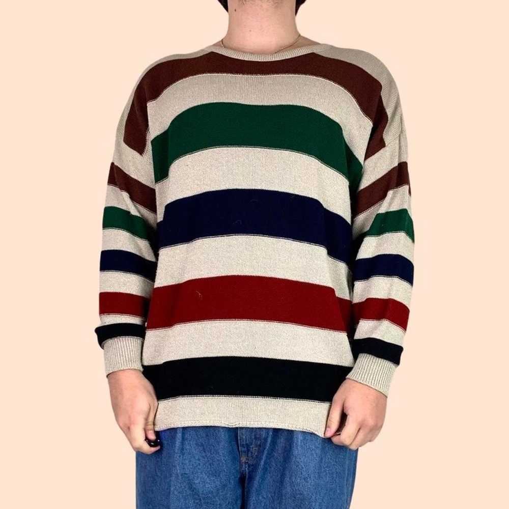 Vintage Vintage 90s striped knit sweater - image 1