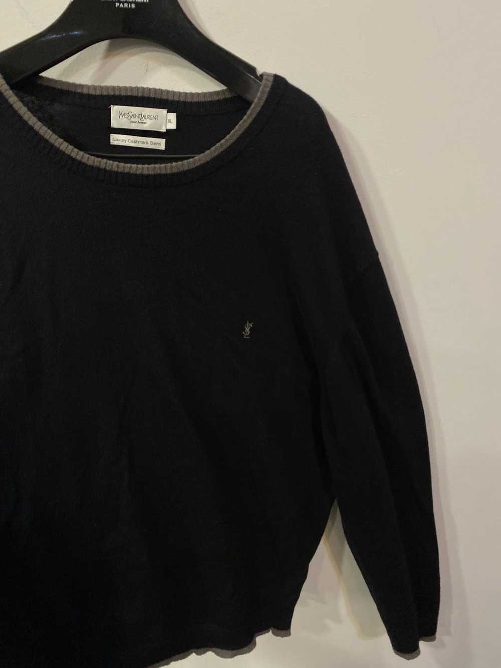 Vintage × Yves Saint Laurent Black YSL Sweater Ca… - image 11