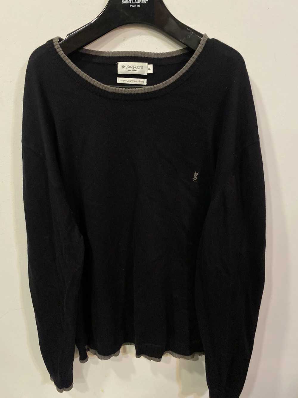 Vintage × Yves Saint Laurent Black YSL Sweater Ca… - image 12