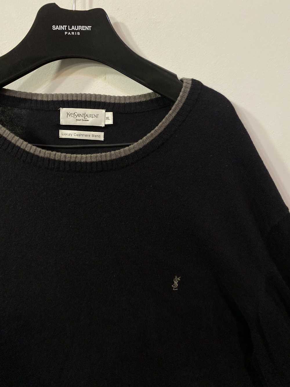 Vintage × Yves Saint Laurent Black YSL Sweater Ca… - image 1