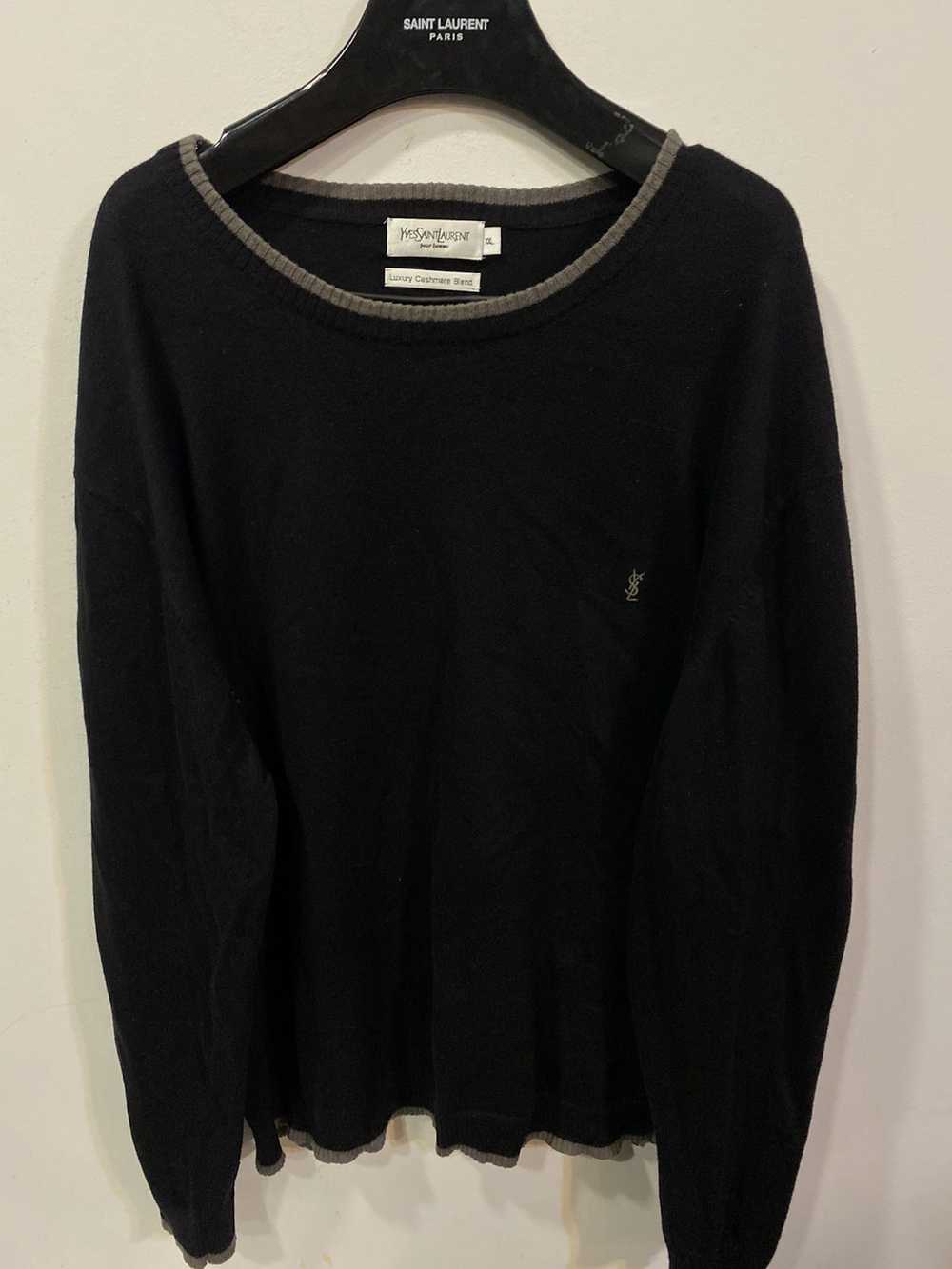 Vintage × Yves Saint Laurent Black YSL Sweater Ca… - image 2