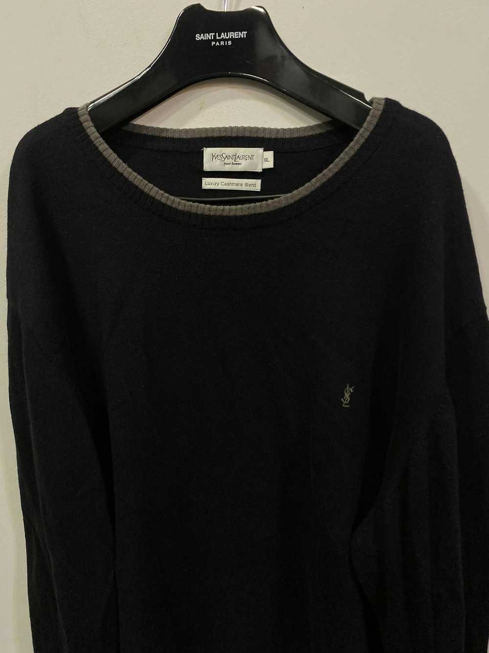 Vintage × Yves Saint Laurent Black YSL Sweater Ca… - image 8