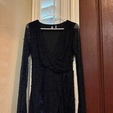 St. Germain Embellished Long Sleeve Mini Dress in Mint
