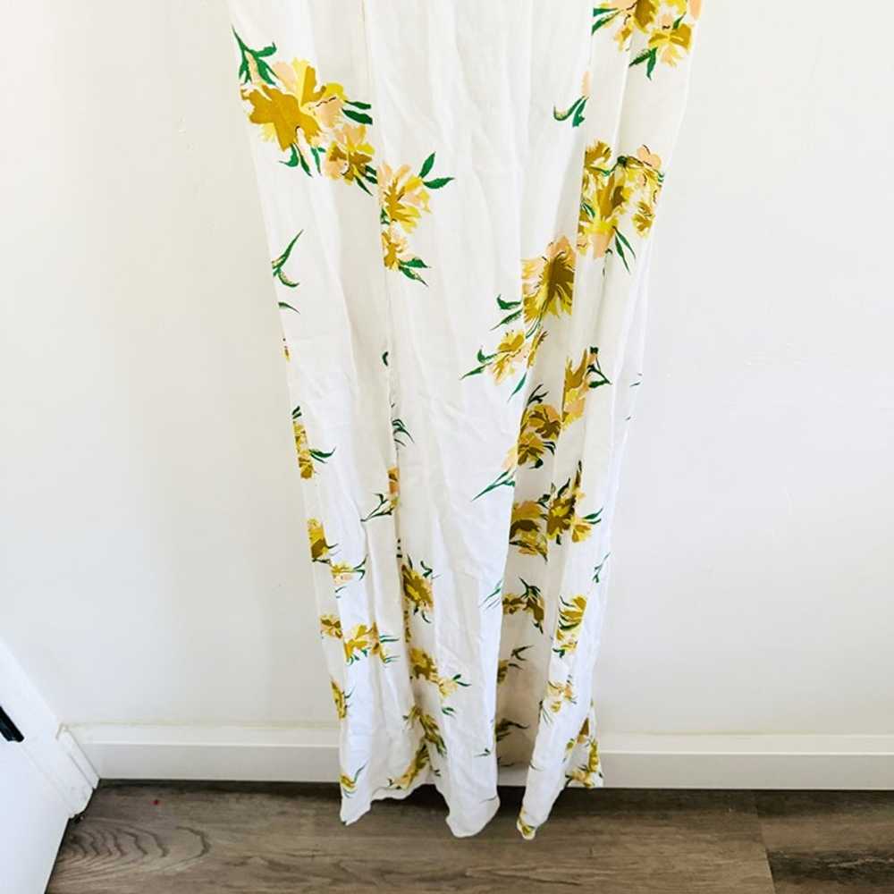 Flynn Skye White Green Floral Bardot Maxi Dress S - image 3