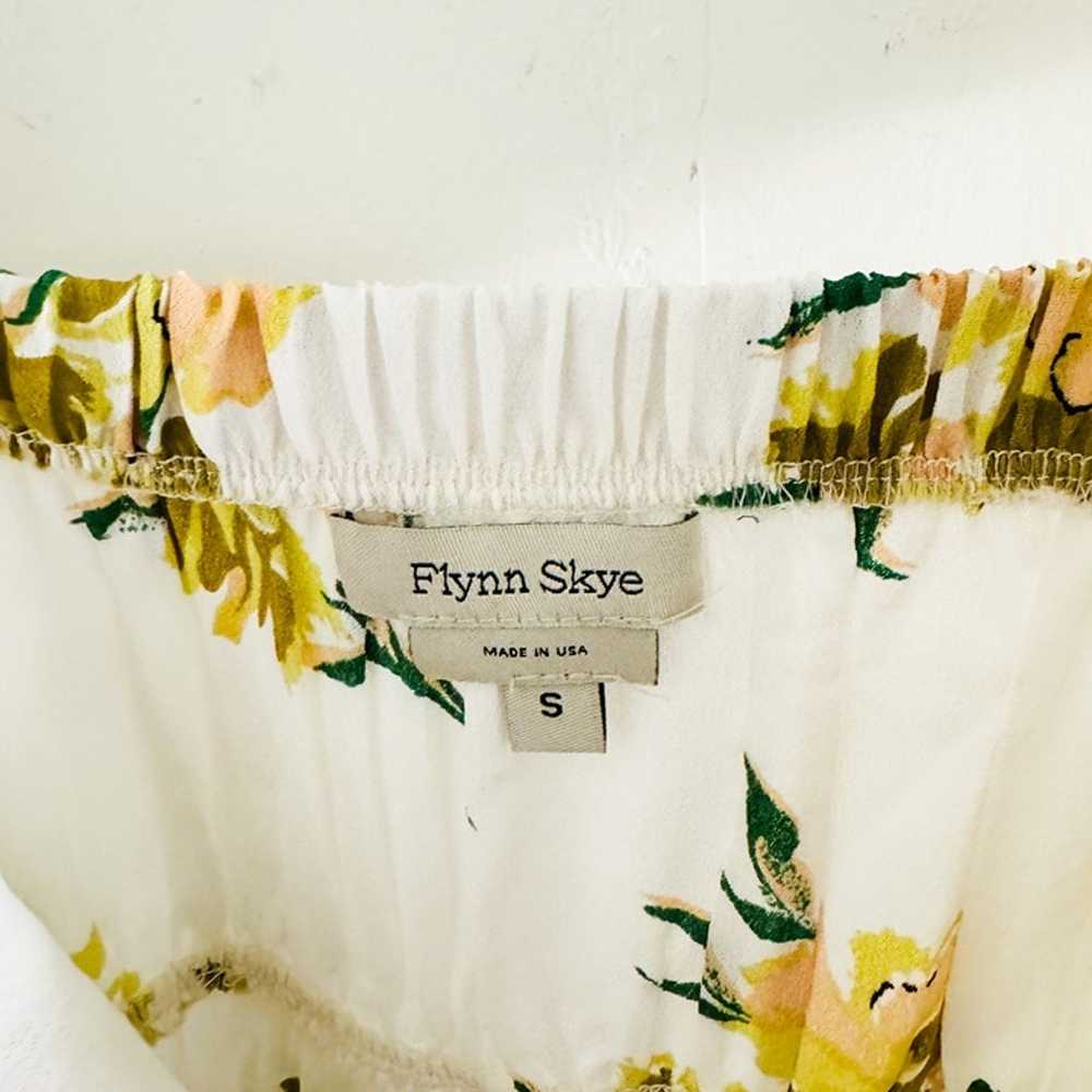 Flynn Skye White Green Floral Bardot Maxi Dress S - image 4
