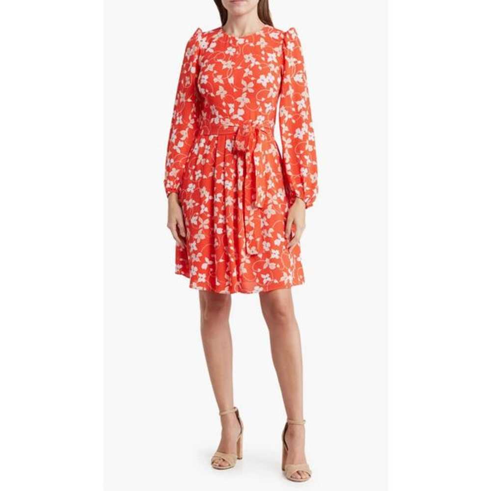 ELIZA J Floral Long Sleeve Fit & Flare Dress Size… - image 1