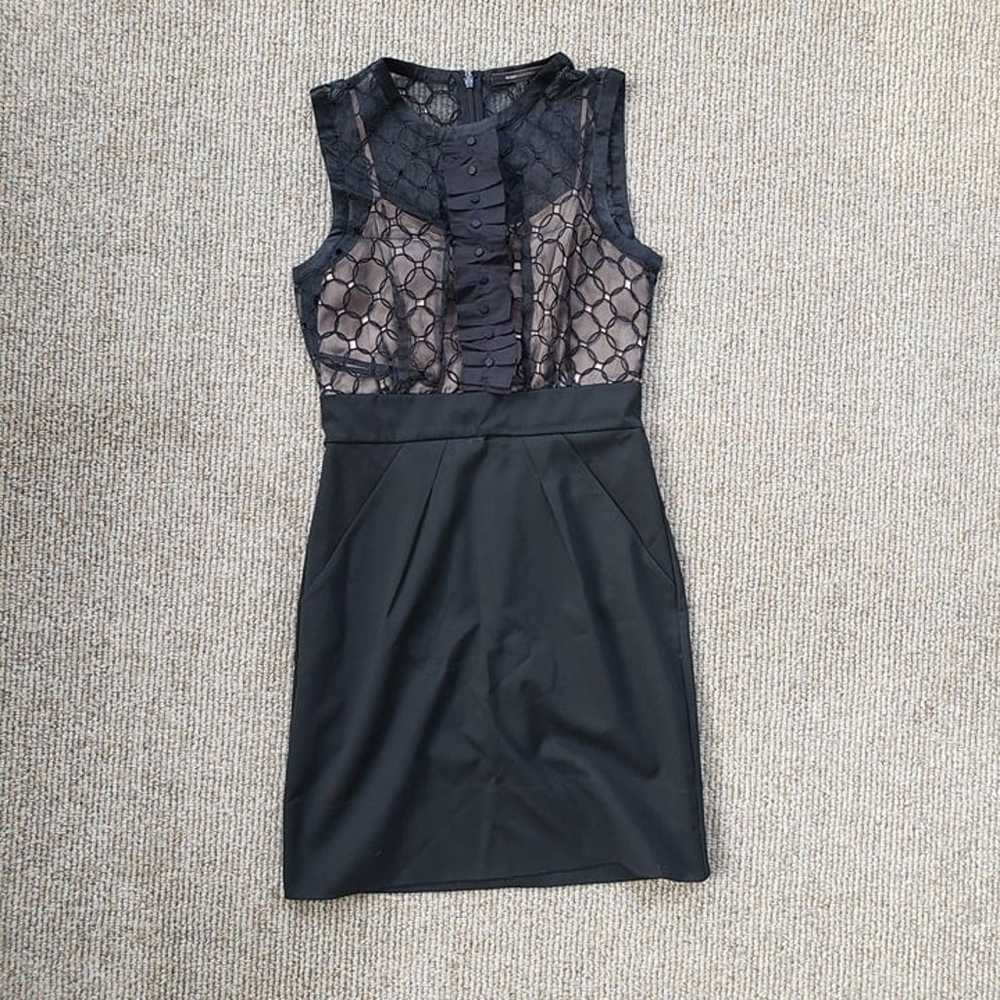BCBG MaxAzria Cocktail Prom Dress Black Silk Size… - image 1
