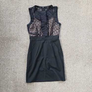 BCBG MaxAzria Cocktail Prom Dress Black Silk Size… - image 1