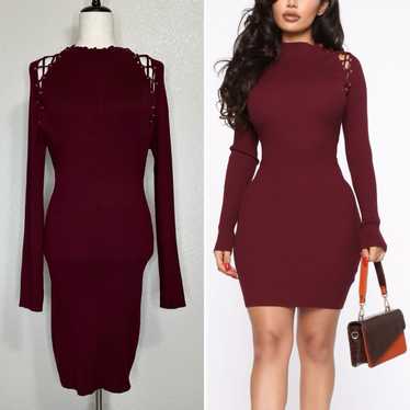 Other Fashion Nova Burgundy Arie Sweater Mini Dre… - image 1