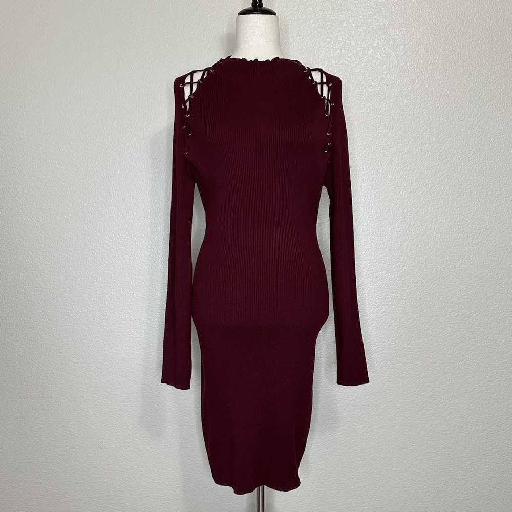 Other Fashion Nova Burgundy Arie Sweater Mini Dre… - image 2