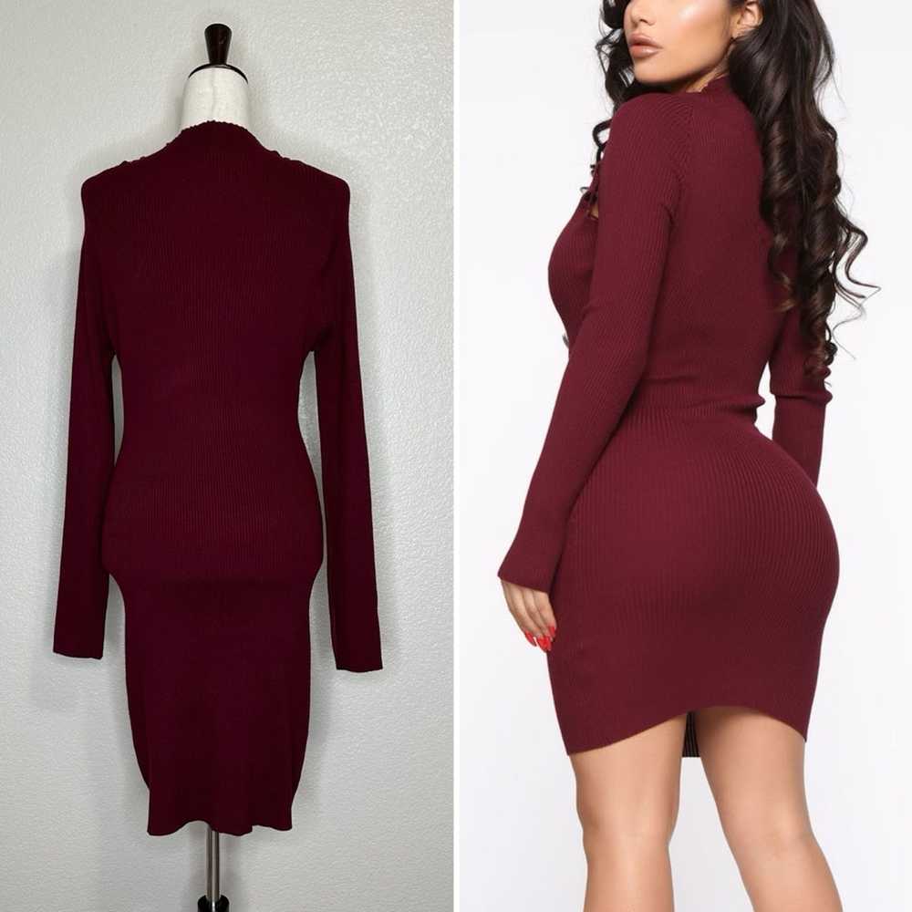 Other Fashion Nova Burgundy Arie Sweater Mini Dre… - image 7