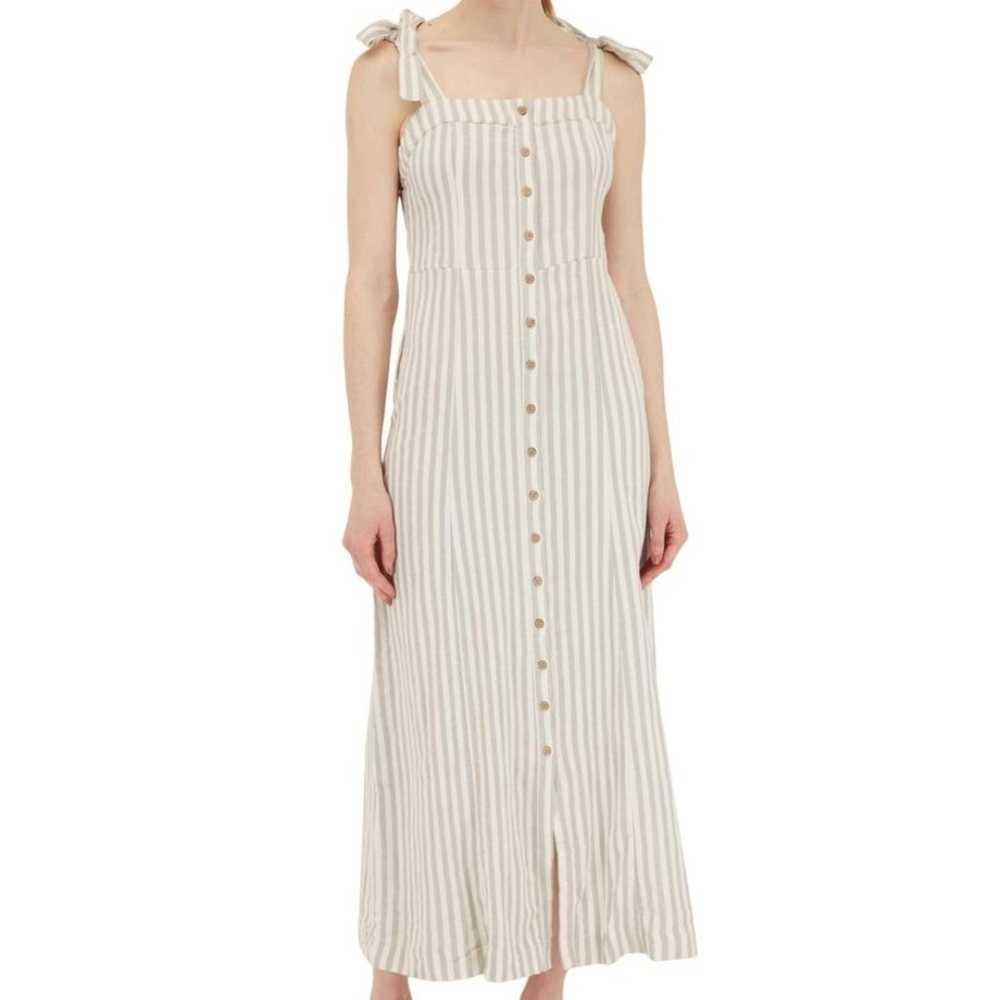 Faherty Dream Cotton Gauze Striped Tie Midi Dress… - image 1