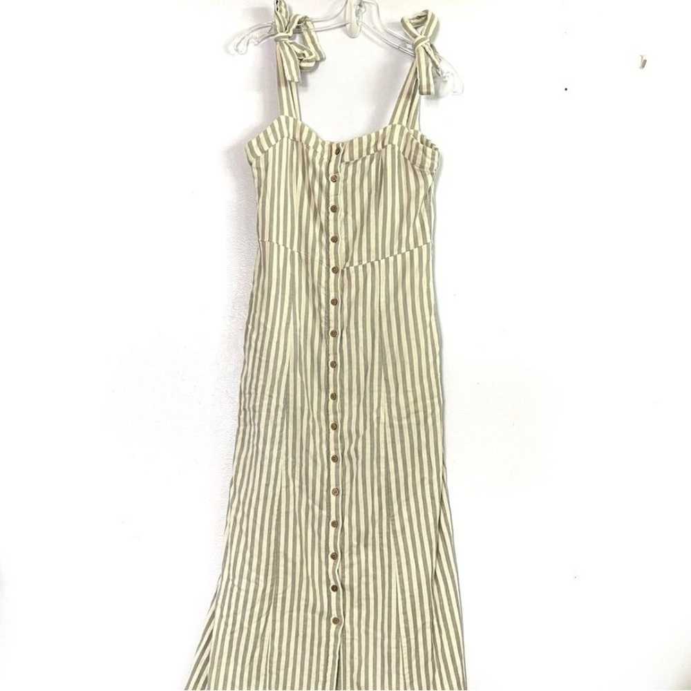 Faherty Dream Cotton Gauze Striped Tie Midi Dress… - image 2